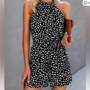 Black and White Polka Dot Jumpsuit